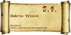 Dobrin Vitold névjegykártya